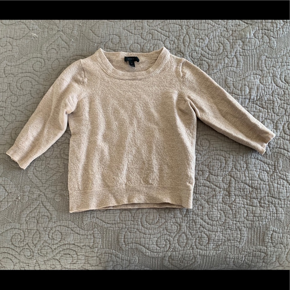 J Crew tan cropped sweater